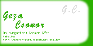 geza csomor business card